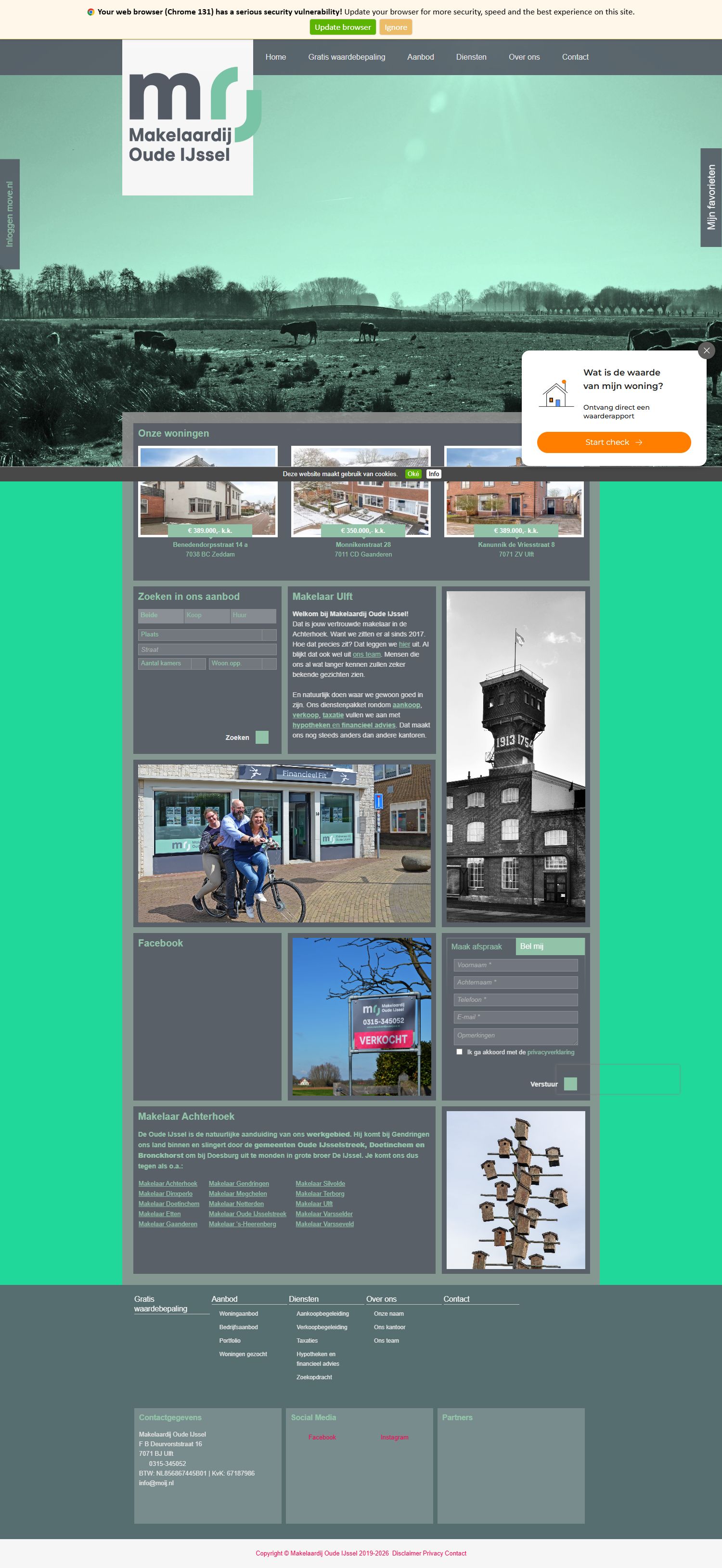 Screenshot van de website van www.makelaardijoudeijssel.nl