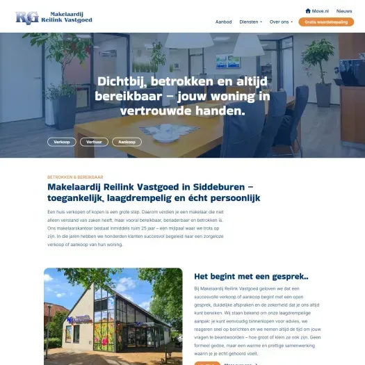 Screenshot van de website van www.reilink-vastgoed.nl