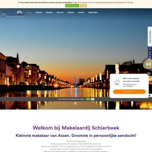Screenshot van de website van www.schierbeek.nl