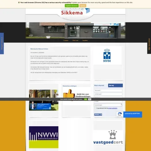Capture d'écran du site web de www.sikkemamakelaar.nl