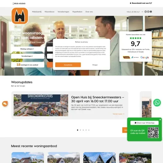 Screenshot van de website van www.makelaardijsneek.nl