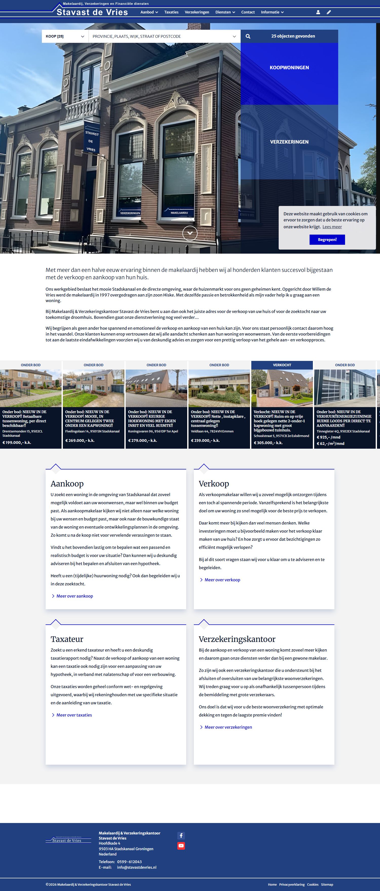 Screenshot van de website van www.stavastdevries.nl