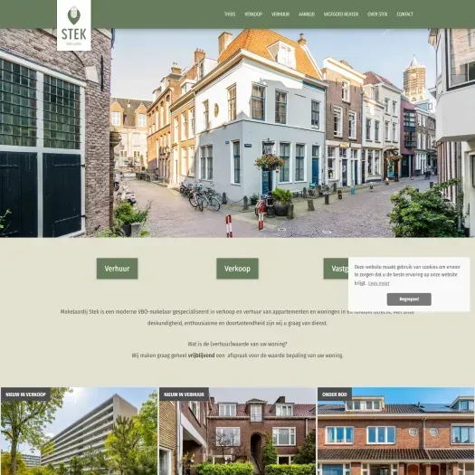Screenshot der Website von www.makelaardijstek.nl