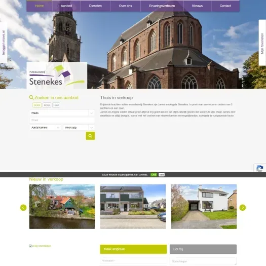 Screenshot van de website van www.makelaardijstenekes.nl