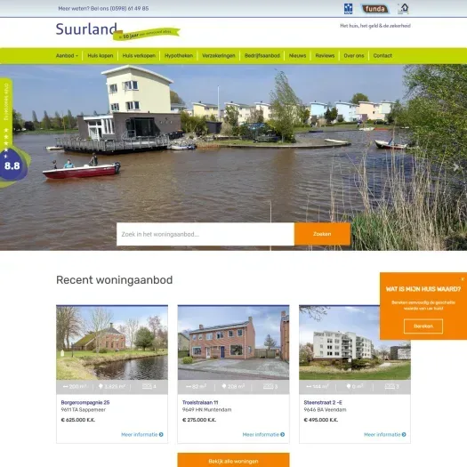 Capture d'écran du site web de www.suurland-makelaardij.nl