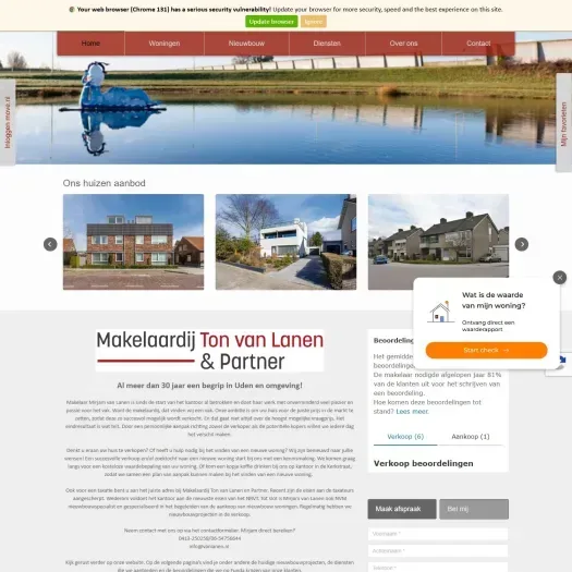 Screenshot van de website van www.vanlanen.nl