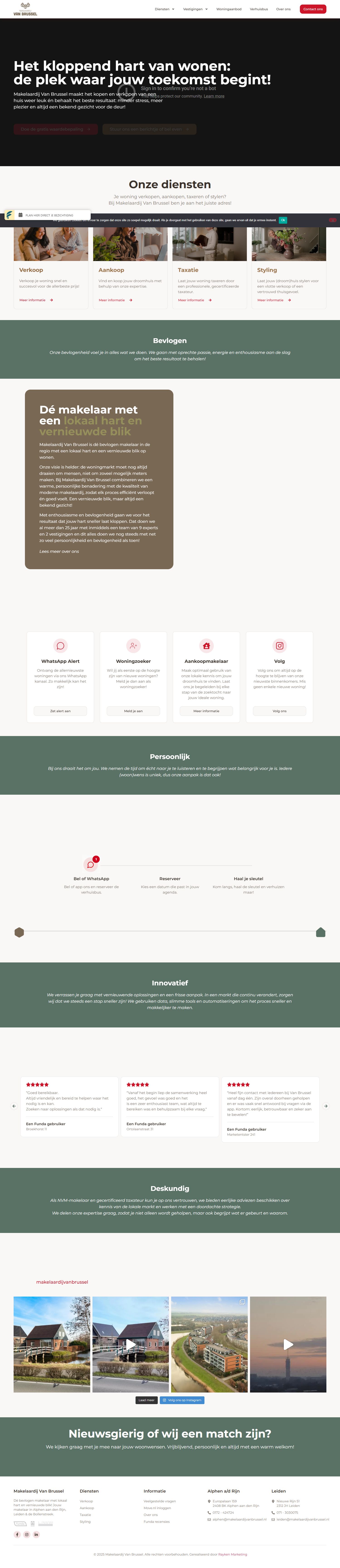 Screenshot van de website van www.makelaardijvanbrussel.nl