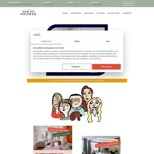 Capture d'écran du site web de www.mvdh.nl