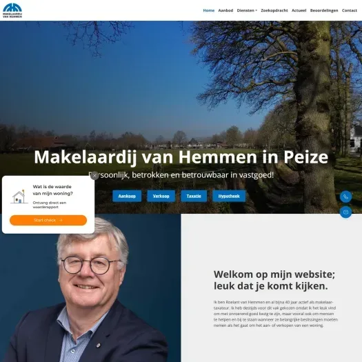 Screenshot der Website von www.makelaardijvanhemmen.nl