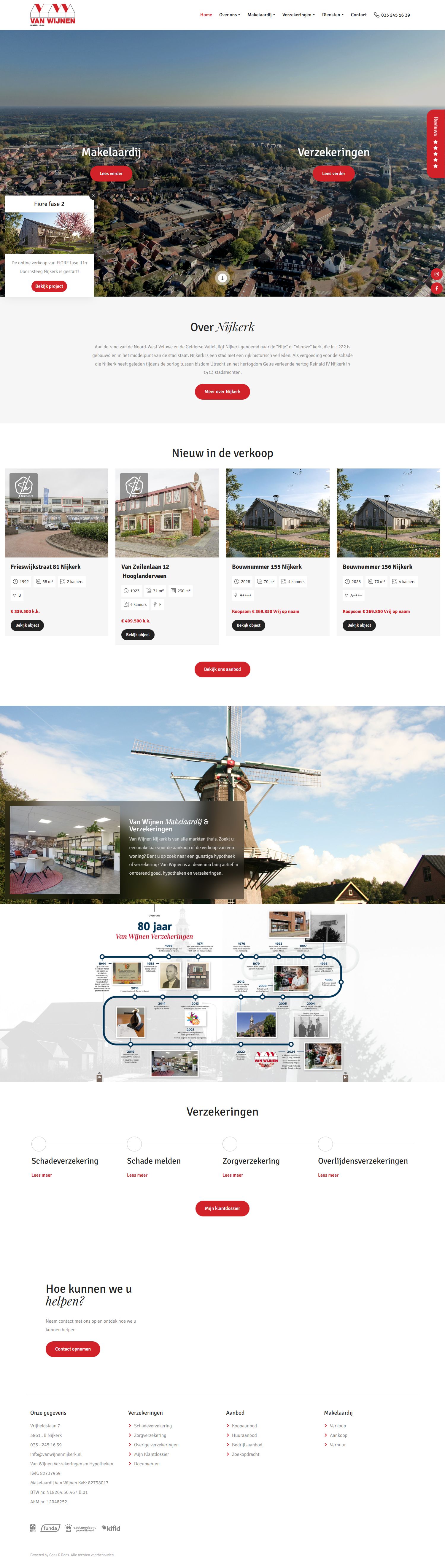 Screenshot van de website van www.vanwijnennijkerk.nl