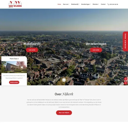 Screenshot van de website van www.vanwijnennijkerk.nl
