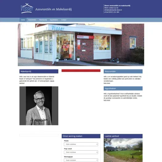 Screenshot van de website van www.makelaardij-visser.nl