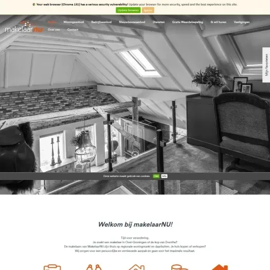 Capture d'écran du site web de www.makelaarnu.nl