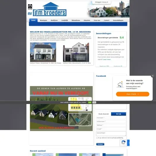 Screenshot van de website van www.broedersmakelaardij.nl
