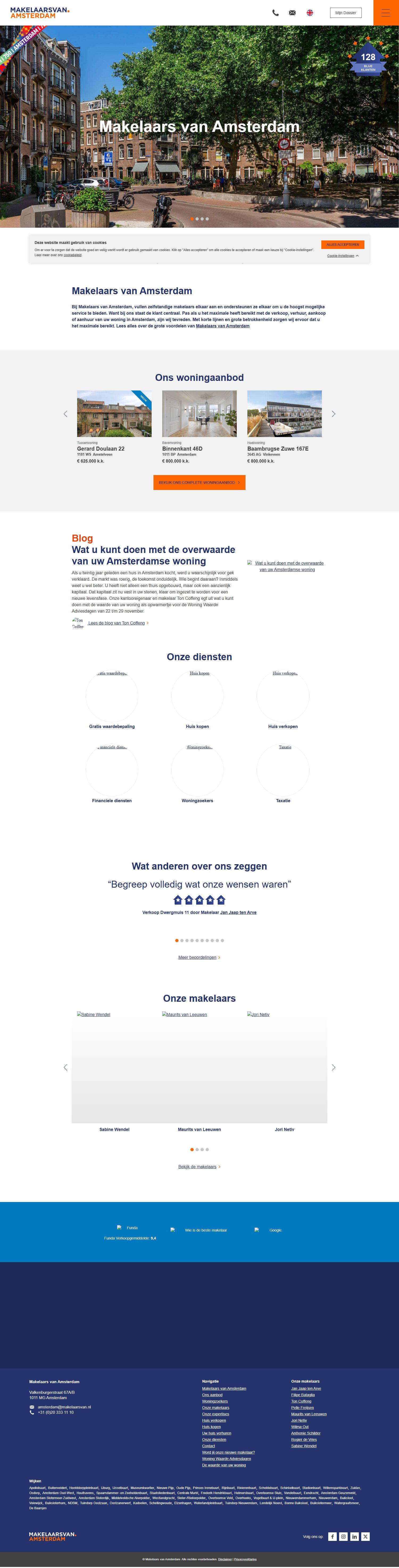 Screenshot van de website van www.makelaarsvan.nl