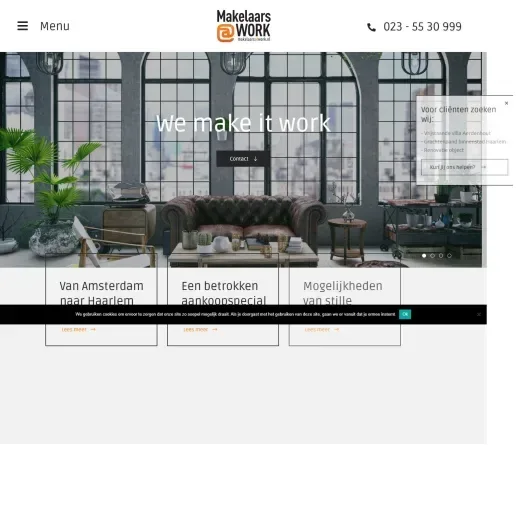 Screenshot van de website van www.makelaarsatwork.nl