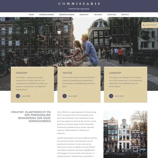 Capture d'écran du site web de www.commissaris.nl