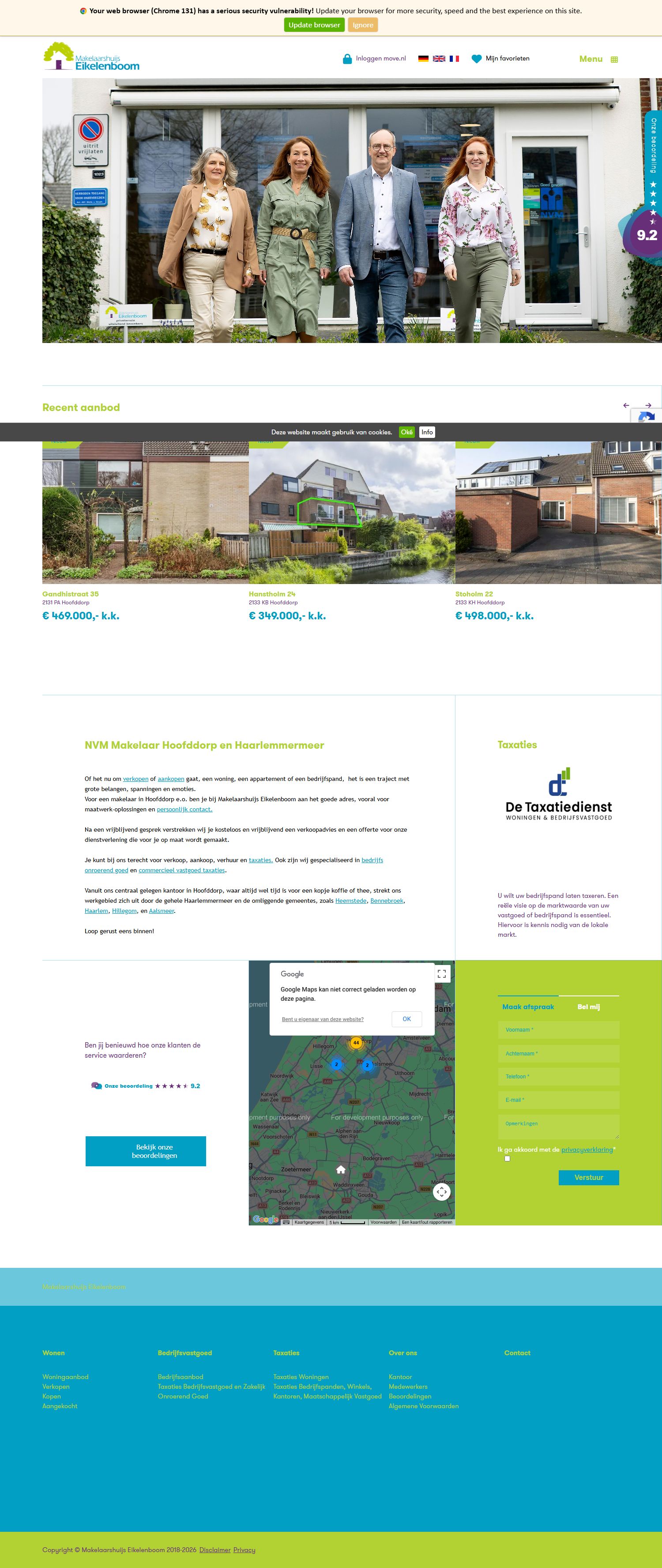 Screenshot van de website van www.hetmakelaarshuijs.nl