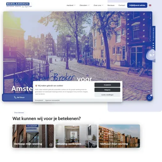 Screenshot of the website of www.yourexpatbroker.nl