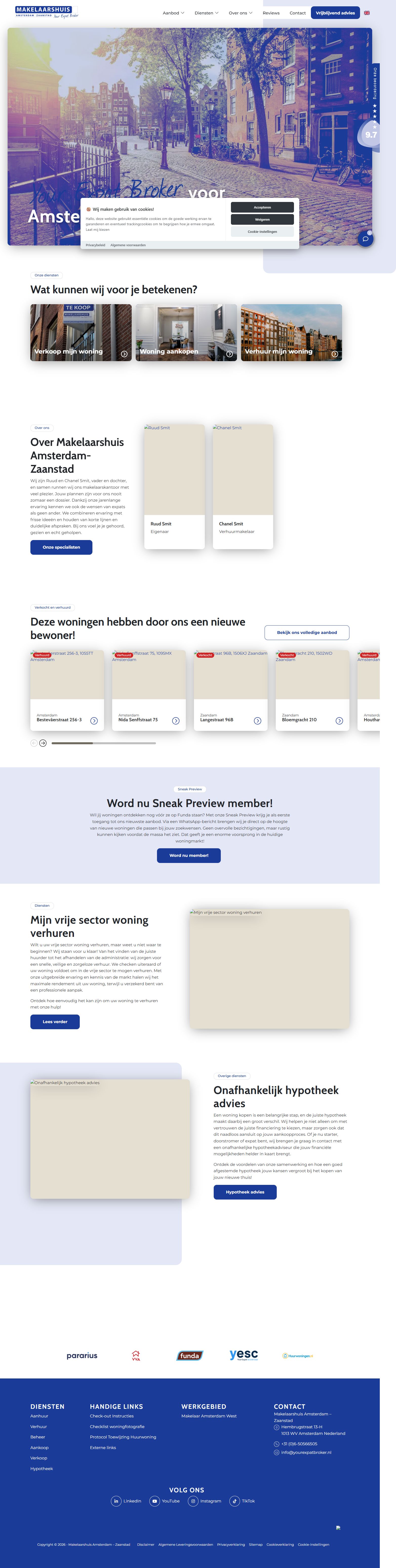 Screenshot van de website van www.yourexpatbroker.nl