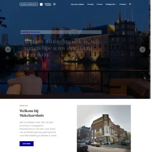 Screenshot van de website van www.makelaarshuis.nl