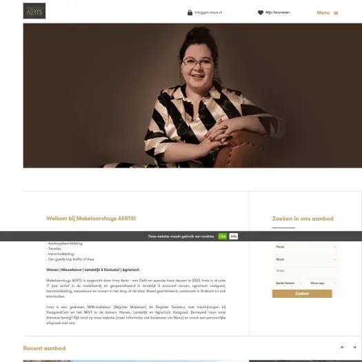 Screenshot der Website von www.aerts.nl