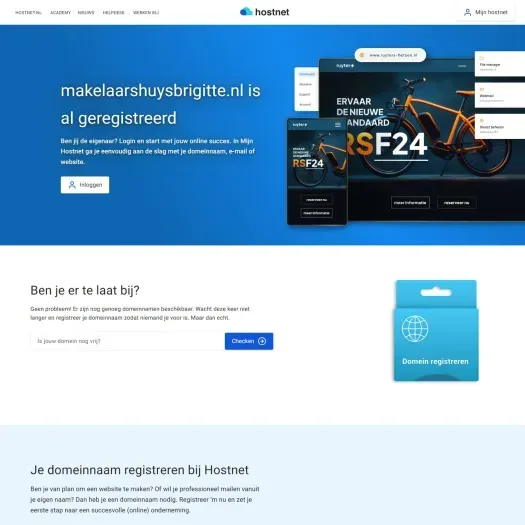 Screenshot van de website van www.makelaarshuysbrigitte.nl