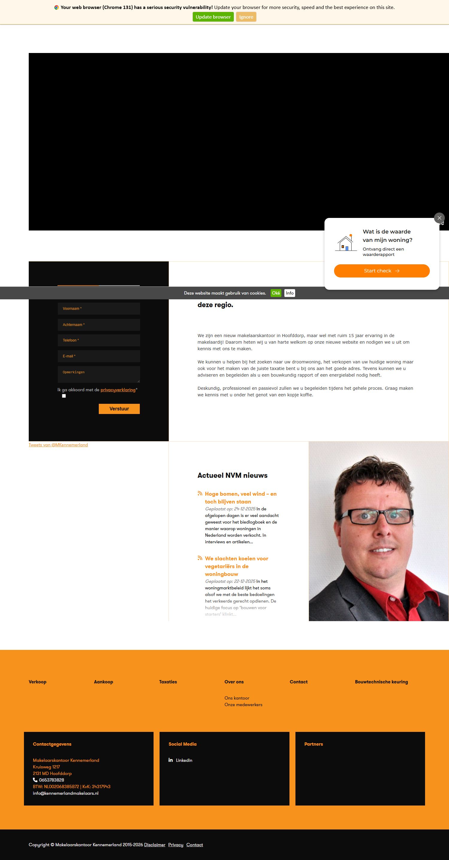 Screenshot van de website van www.kennemerlandmakelaars.nl