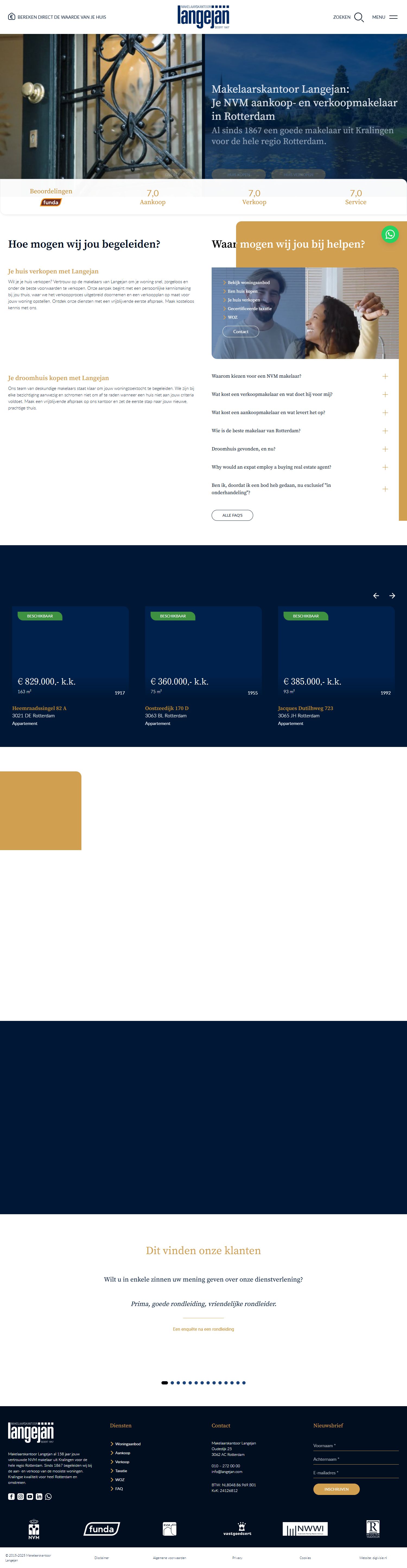 Screenshot van de website van www.langejan.com