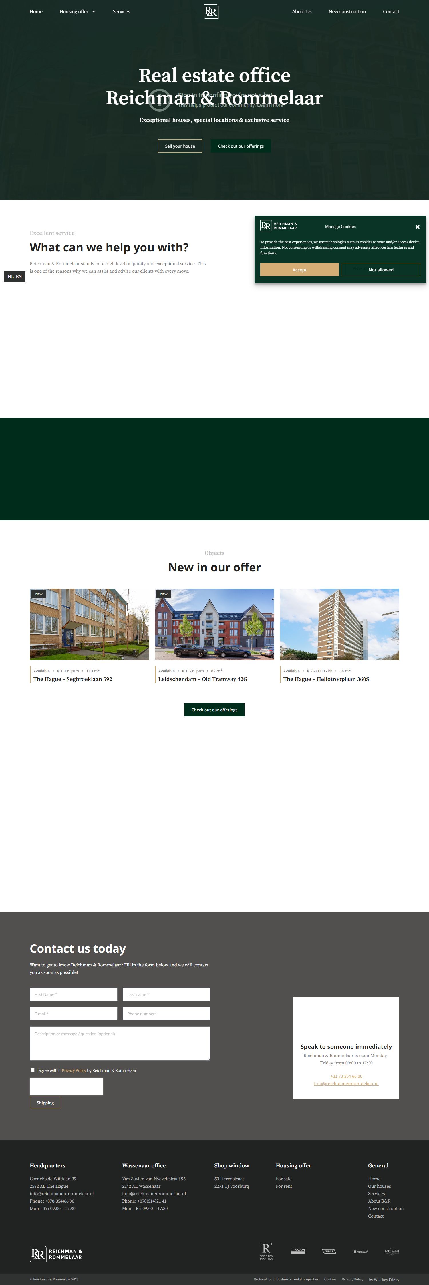 Screenshot van de website van www.reichmanenrommelaar.nl