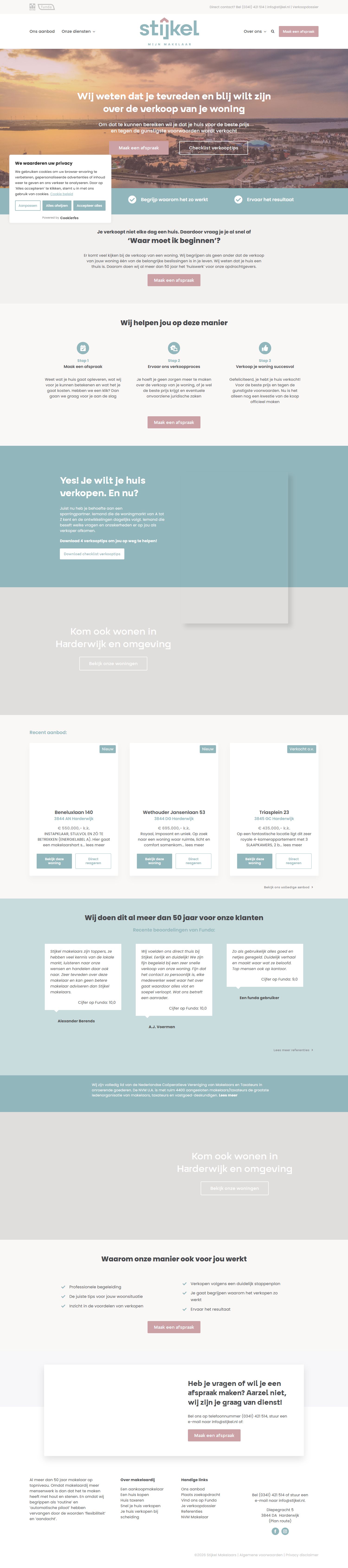 Screenshot van de website van www.stijkel.nl