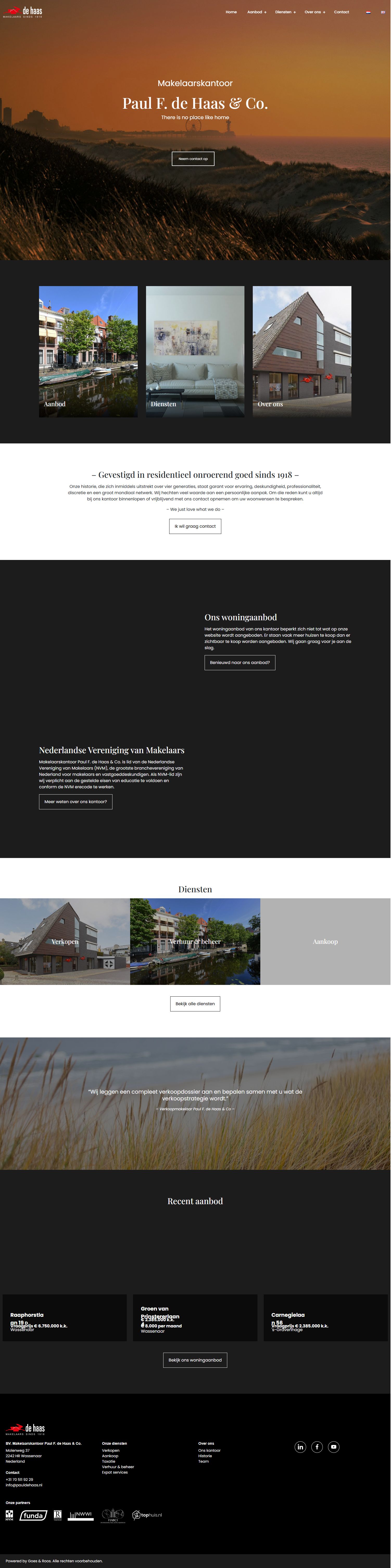 Screenshot van de website van www.pauldehaas.nl