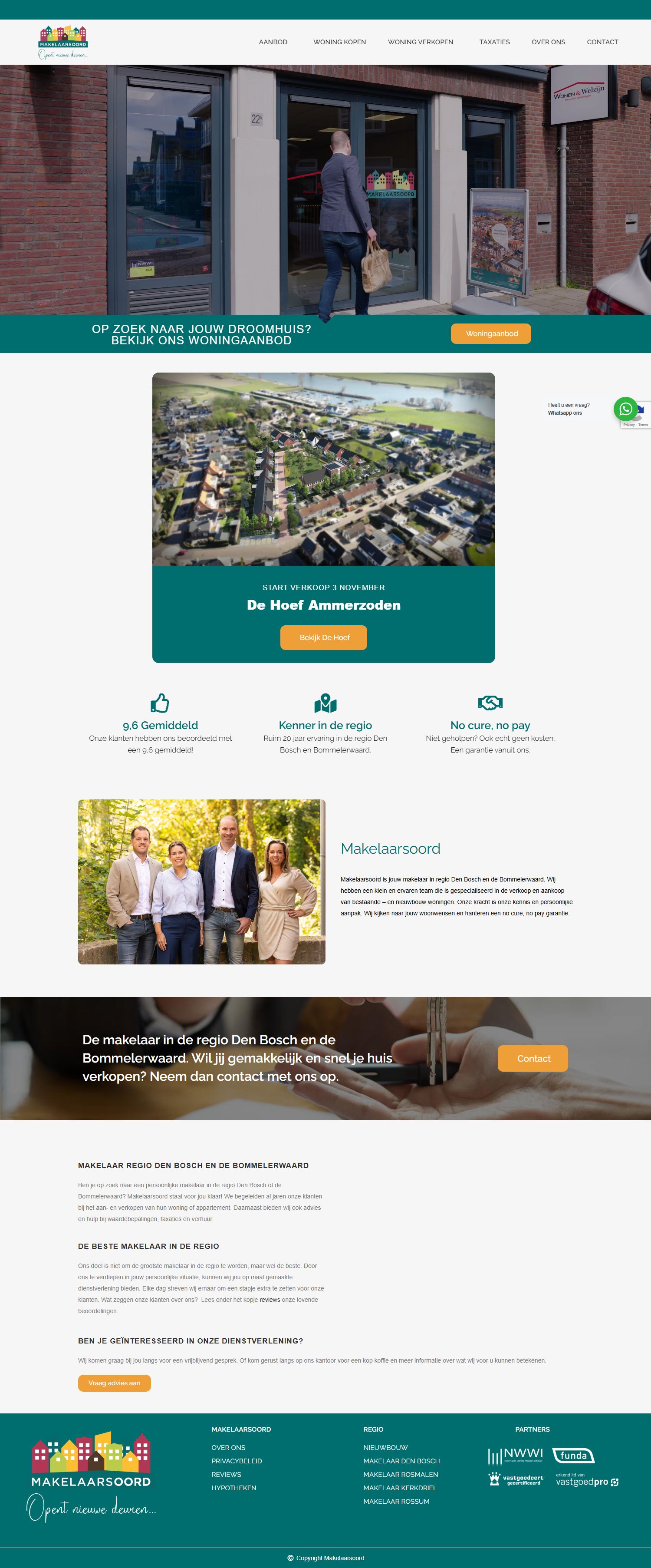 Screenshot van de website van www.makelaarsoord.nl