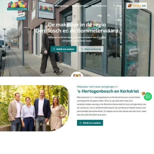 Screenshot of the website of www.makelaarsoord.nl