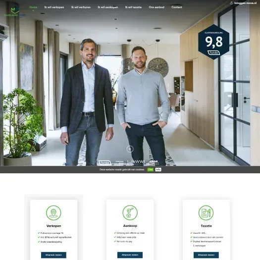 Screenshot der Website von www.makelaarswinkel.nl