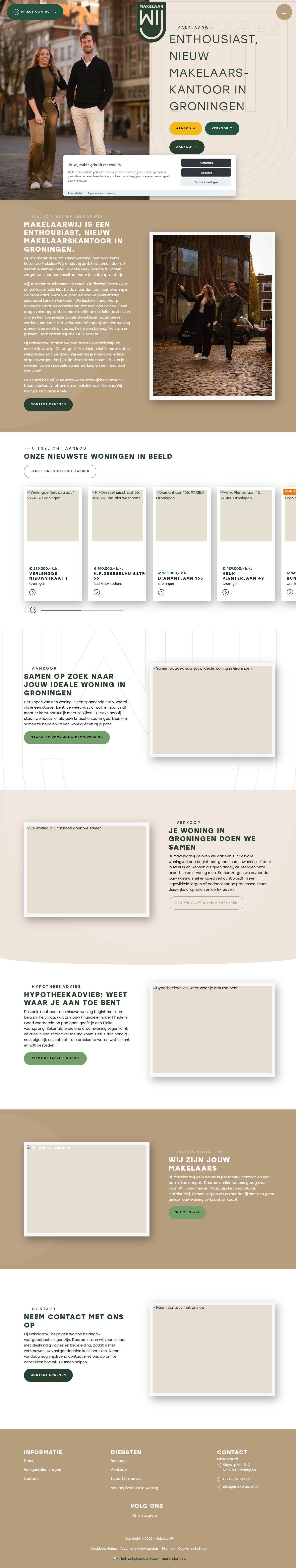 Screenshot van de website van www.makelaarwij.nl
