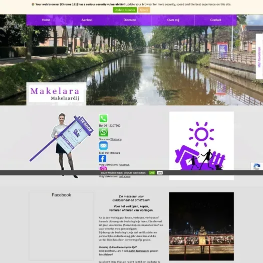 Screenshot van de website van www.makelara.nl