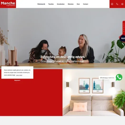 Capture d'écran du site web de www.manche.nl