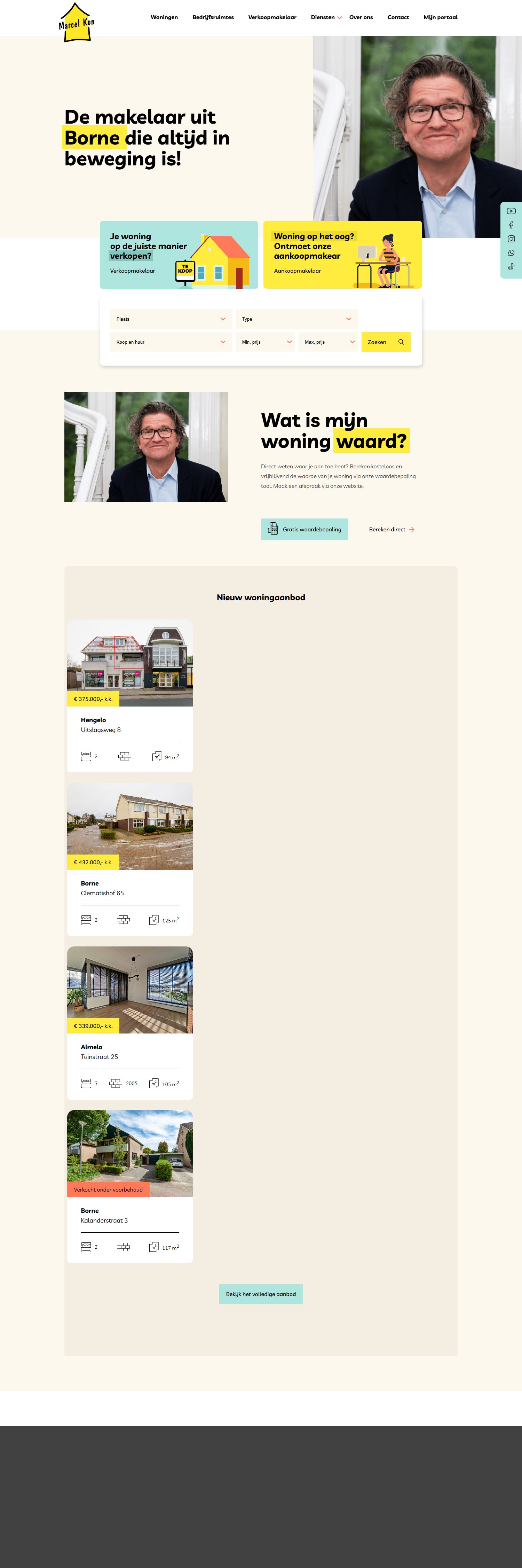 Screenshot van de website van www.marcel-kon.nl