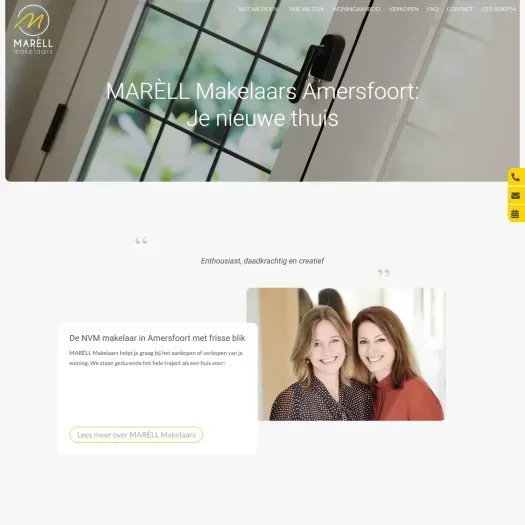 Screenshot of the website of www.marellmakelaars.nl