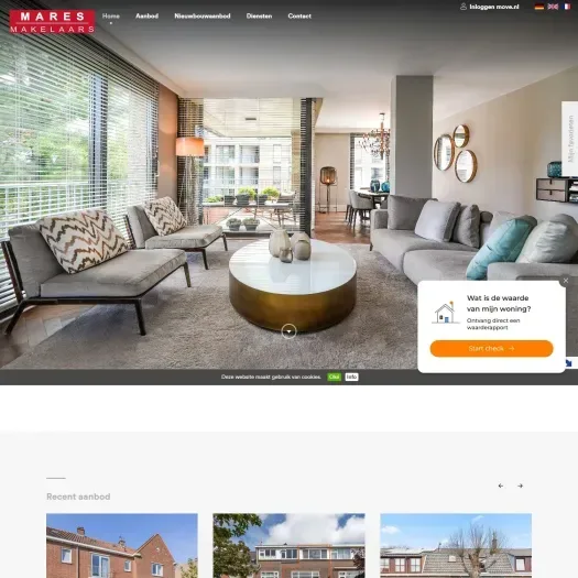 Capture d'écran du site web de www.maresmakelaars.nl