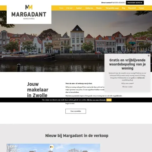 Screenshot van de website van www.margadant.nl