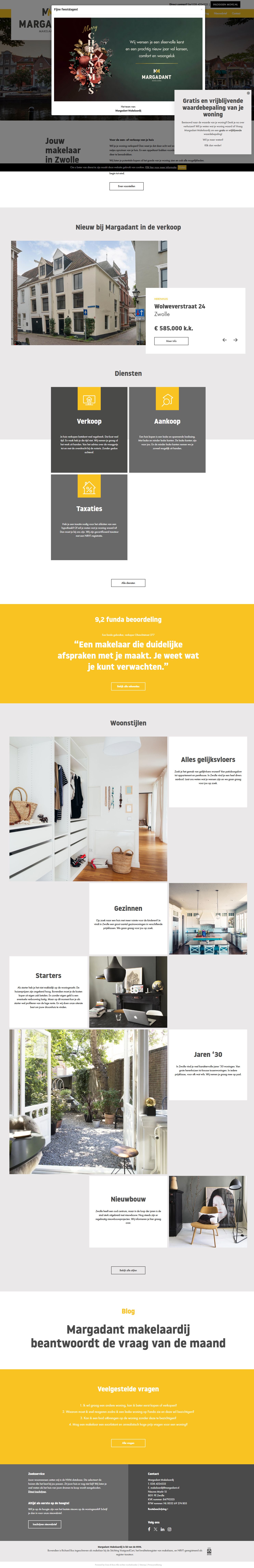 Screenshot van de website van www.margadant.nl