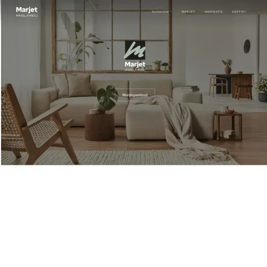 Screenshot of the website of www.marjetmakelaardij.nl