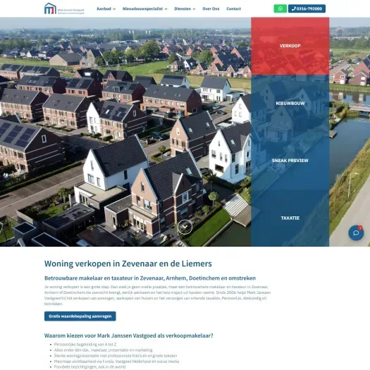 Screenshot van de website van www.mjvastgoed.nl