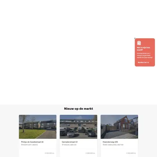 Screenshot van de website van www.markmakelaardij.nl