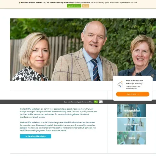 Capture d'écran du site web de www.markantnvmmakelaars.nl
