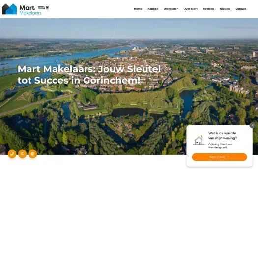 Screenshot of the website of www.martmakelaars.nl