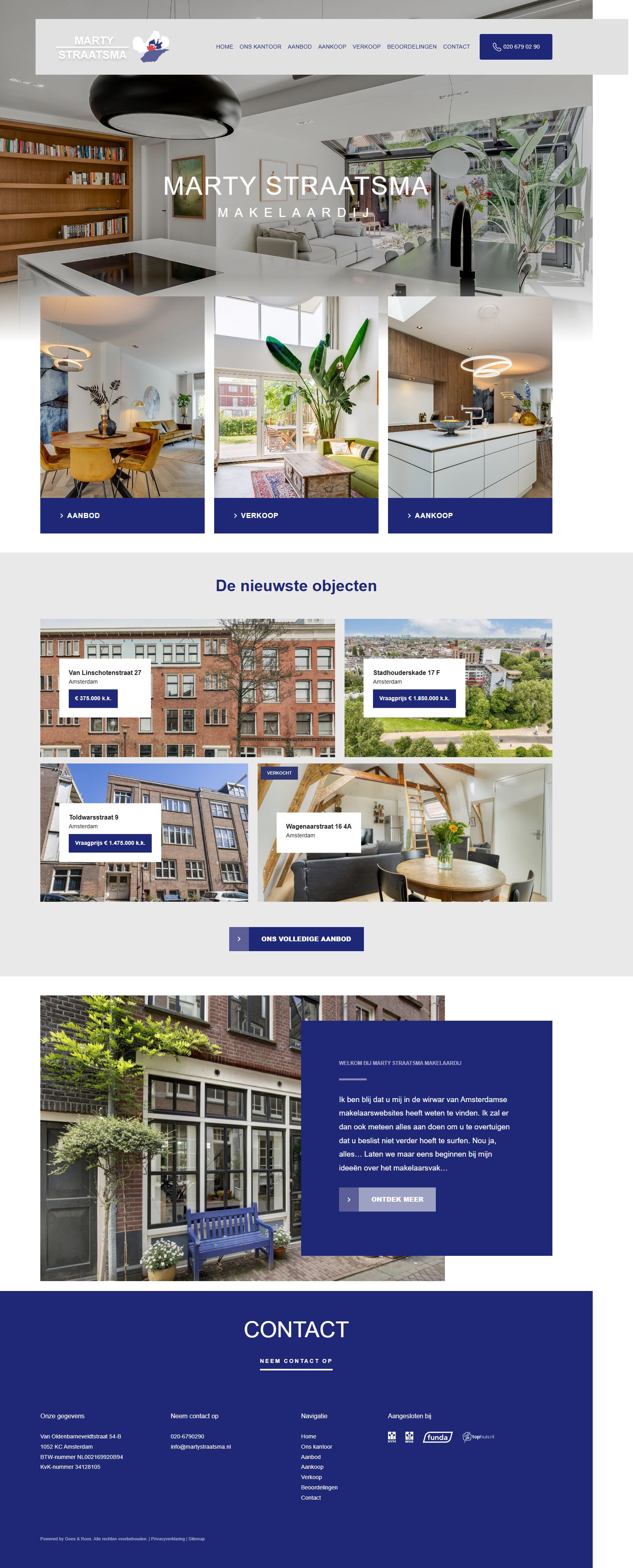 Screenshot van de website van www.martystraatsma.nl