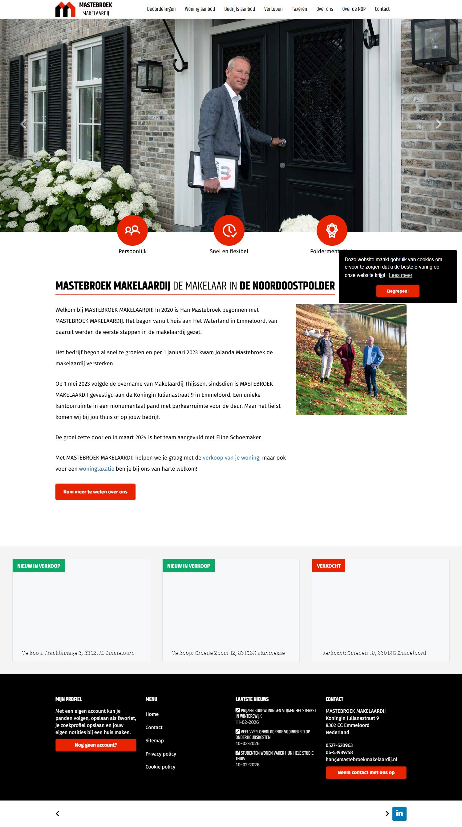 Screenshot van de website van www.mastebroekmakelaardij.nl